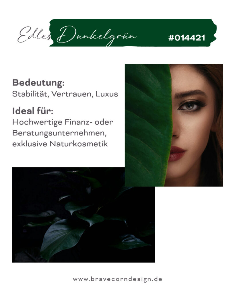 Die Farbe Grün im Branding - edles dunkelgrün