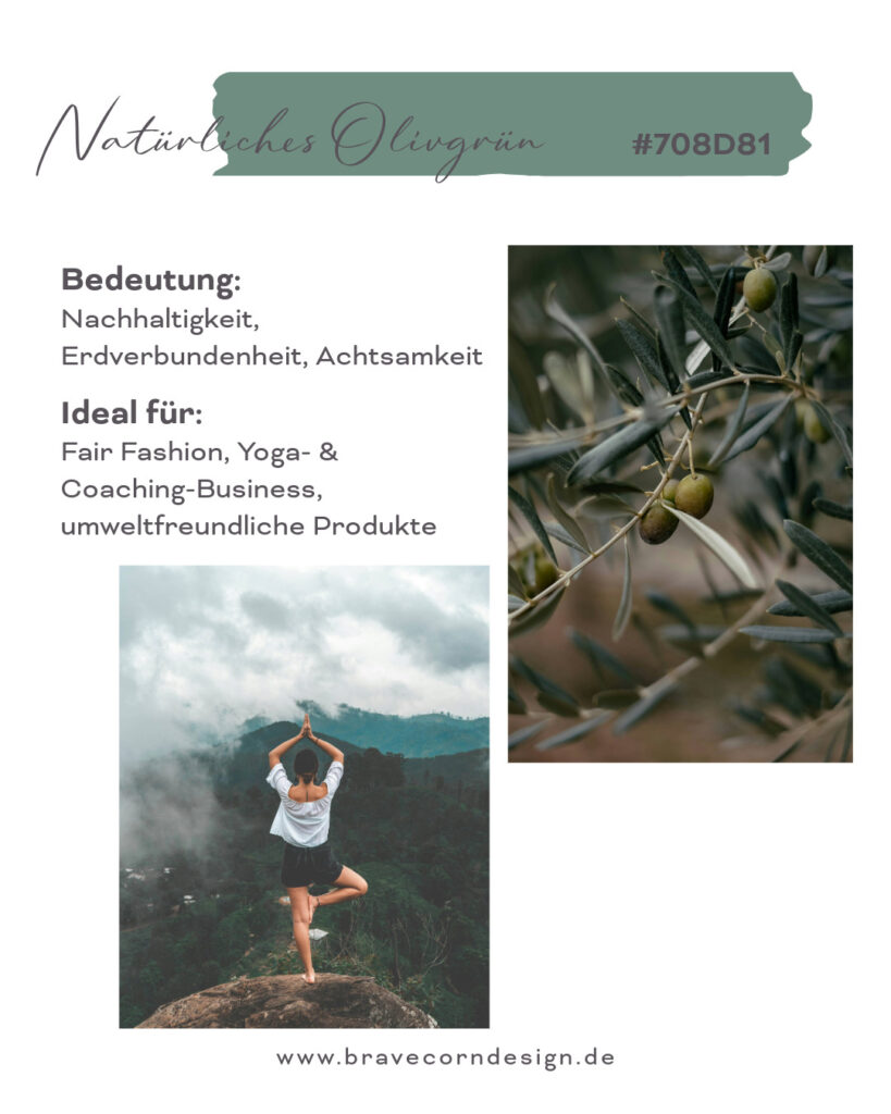 Die Farbe Grün im Branding - natürliches olivgrün