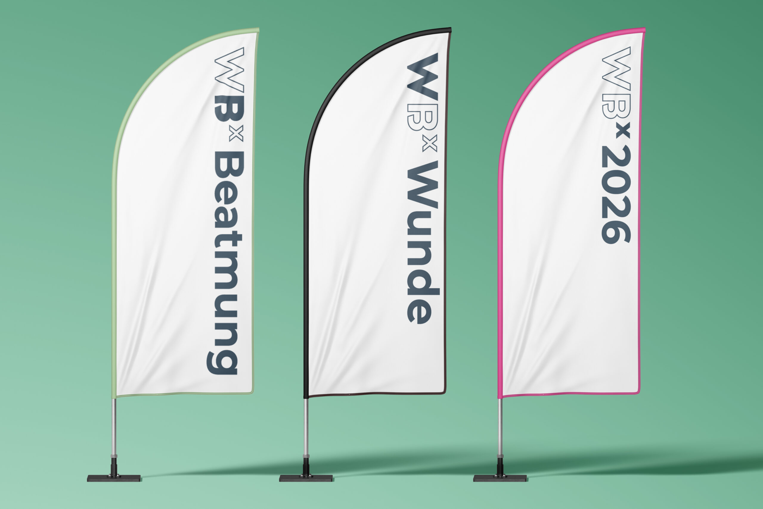 Flaggen für den Kongress mit den betreffenden Logos