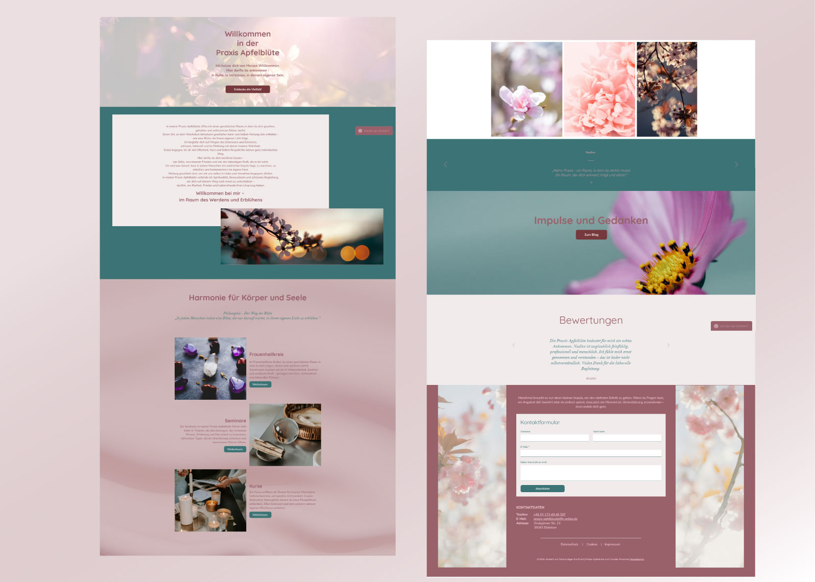Portfolio Website Praxis Apfelblüte