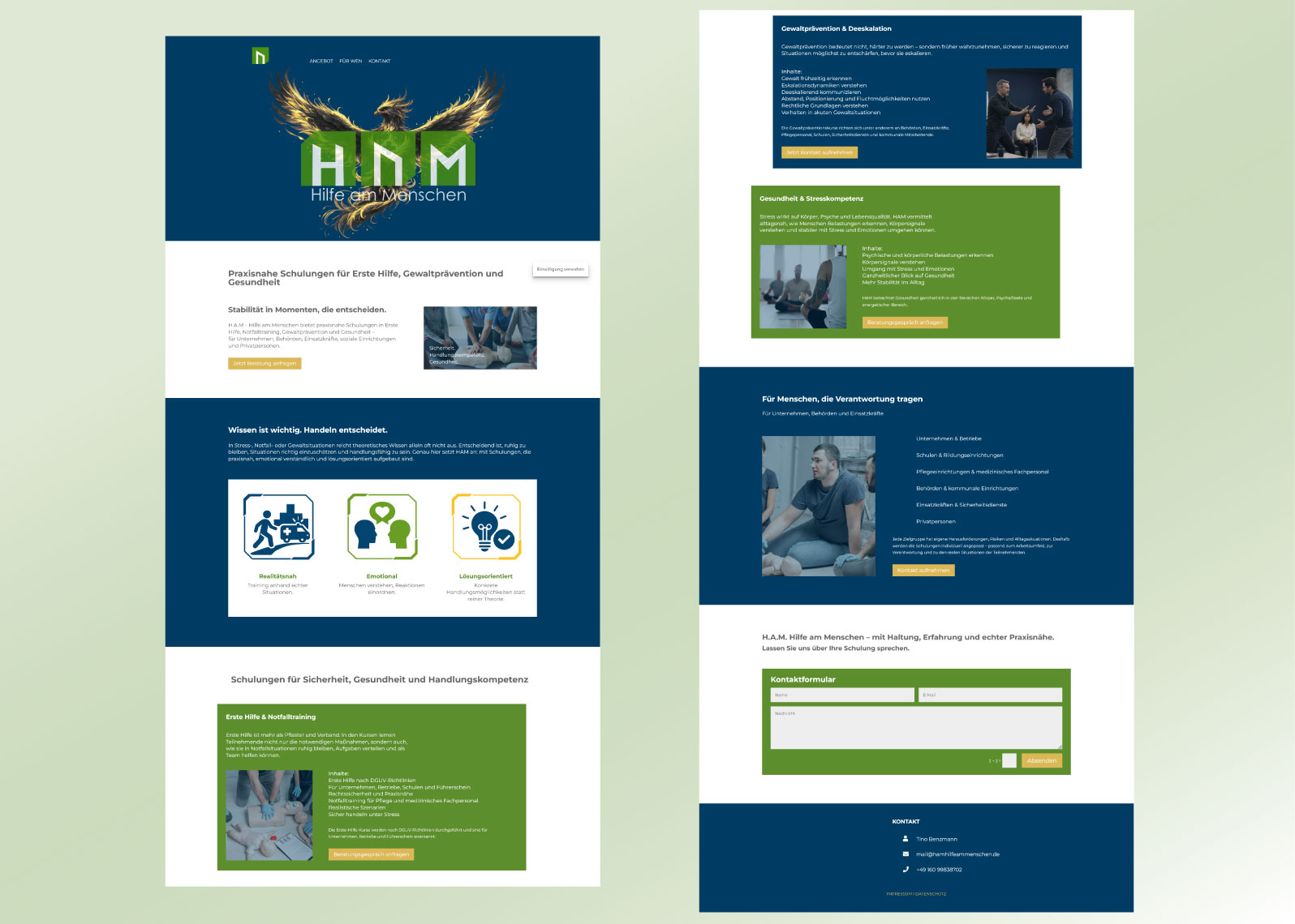 Portfolio Website HAM Hilfe am Menschen