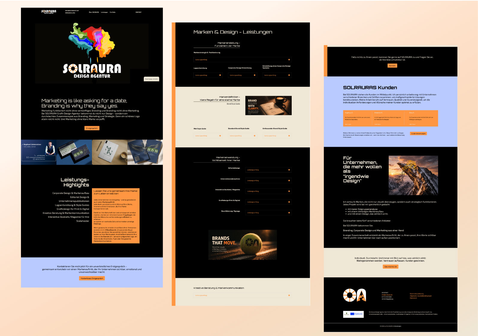 Portfolio Website SOLRAURA | Designagentur